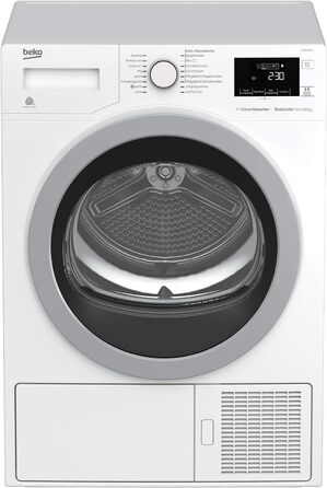 Сушильна машина Beko B3T42240S b300 до 8 кг, клас енергоспоживання A, з тепловим насосом підходить для алергіків, 14 програм,  дизайн преміум-класу, білий