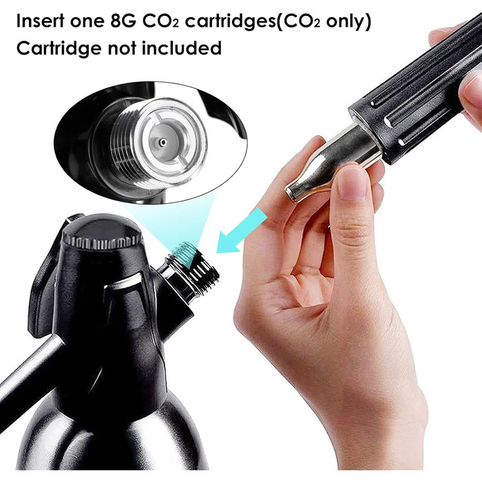 Виробник газованої води, Виробник газованої води 1 л, пляшка для сифона з газованою водою з регулятором тиску, алюмінієвий виробник газованої води для домашніх соків, мохіто, коктейлів, напоїв