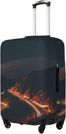 Чохол для валізи Нічне місто з принтом, еластичний захист від подряпин та пилу для подорожей, чорний, розмір 80