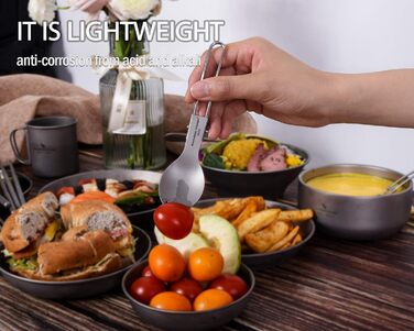 Кемпінгові столові прибори 2 в 1 ложка Виделка Портативний посуд для подорожей на відкритому повітрі Невеликий легкий столовий пос