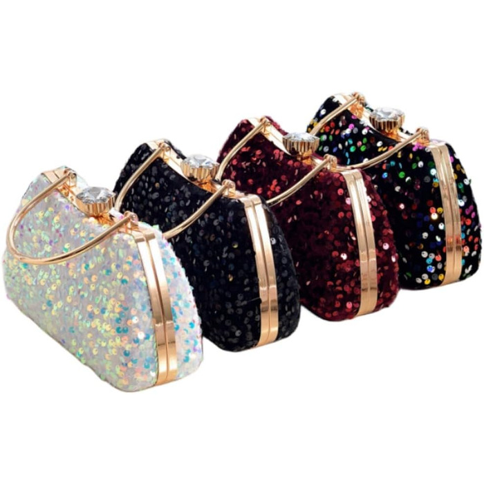 Маленька вечірня сумочка-клатч IAMUHI з паєтками та ручкою, мініатюрна квадратна сумка на ланцюжку через плече, колір Е-бургунді