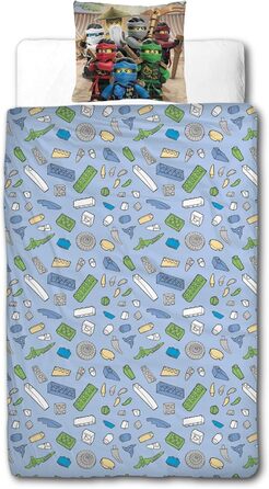 Комплект постільної білизни для хлопчиків Ninjago - дитяча постільна білизна - мотив Лего BE COOL - 2 шт. - наволочка 80x80 підоді