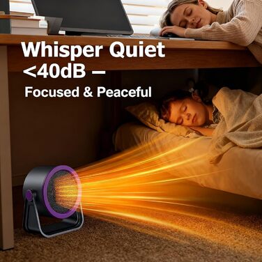 Портативний вентилятор-обігрівач, швидконагріваючий персональний настільний обігрівач із захистом від перегріву, тихий міні-обігрівач для офісу (під столом), спальні та приміщень