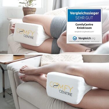 Подушка для колін COMFYCENTRE для сну на боці - Ортопедична та ергономічна подушка для ніг з піни з ефектом пам&39яті - Подушка для колін - Зручна подушка для сну Visco для ніг та колін (без ремінця) Біла без ремінця