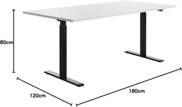 Письмовий стіл TOPSTAR E-Table 180x80, чорний/білий