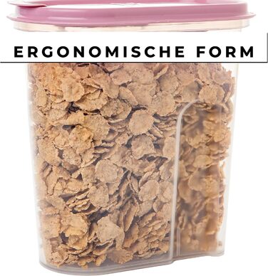 Контейнери для зберігання SUSTANIA, набір з 4 шт. , різні розміри, 5 л, прозорі з кришками на петлях, диспенсери для пластівців, пластик, ідеально підходять для пластівців, зроблено в Європі, 100 придатні для переробки