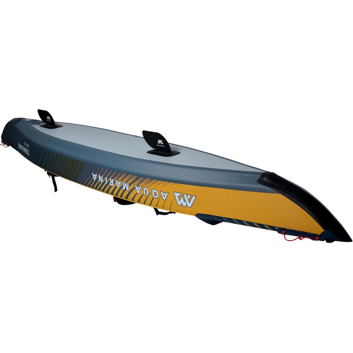 Надувний каяк преміум-класу Aqua Marina Tomahawk AIR-K високого тиску Drop-Stitch для 2 осіб, довжина 440 см, темно-синій/жовтий