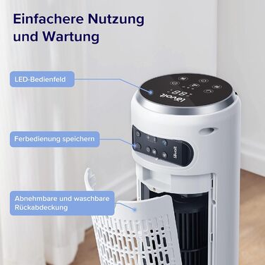 Безшумний баштовий вентилятор Levoit 28 дБ з розширеним режимом сну, вентилятор 7 м/с з дистанційним керуванням, баштовий вентилят