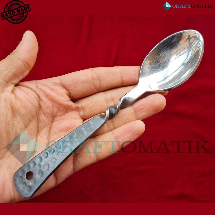 Набір столових приборів ручної роботи в середньовічному стилі 3-предметний (ніж, виделка, ложка) зі шкіряним чохлом Подарунковий набір для кухні, кемпінгу та барбекю HFTC10x