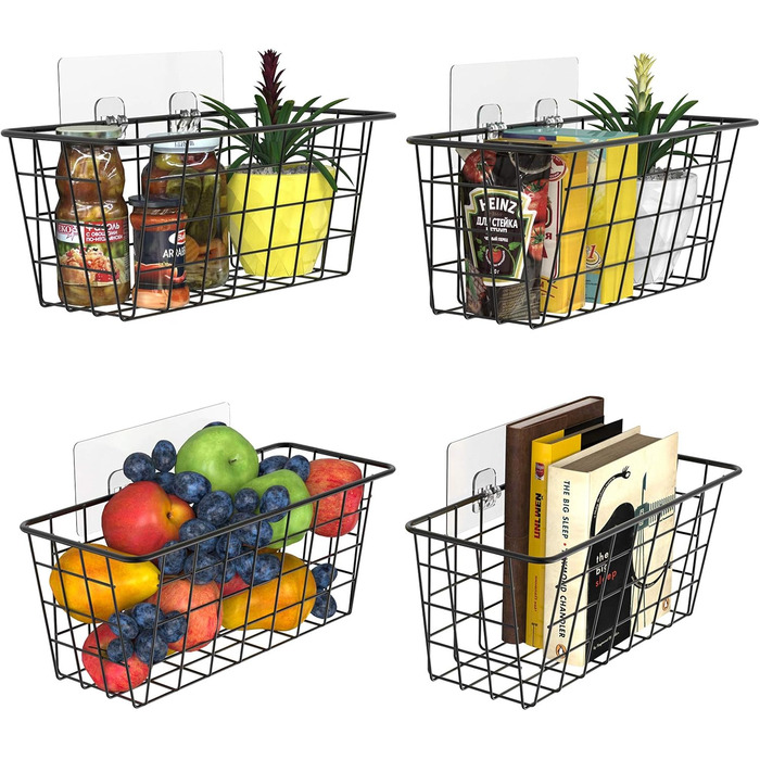 Організатор для дверей шафи MaraFansie, настінні дротяні кошики, підвісний кошик, полиця для шафи та комори, організація та кухня,