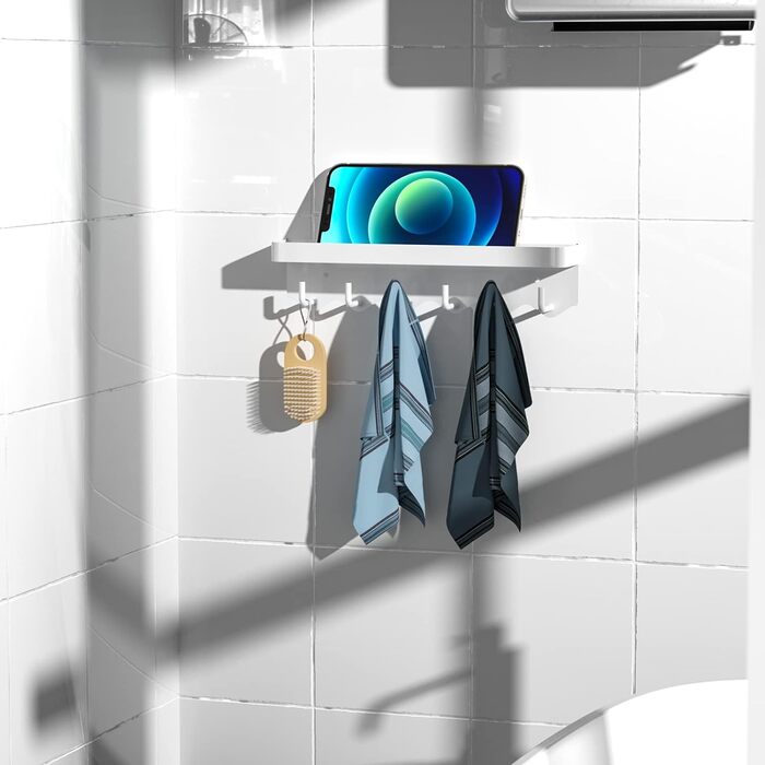 Ключниця Gvolatee з полицею і 6 гачками, компактна портативна ключниця-органайзер, дошка для ключів без свердління для настінного