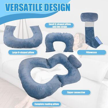 Подушка для читання Gugxiom, знімна подушка для голови для захисту талії та шиї, U-подібна подушка для стояння для дорослих та дітей для відпочинку, читання, годування грудьми, гри та відпочинку