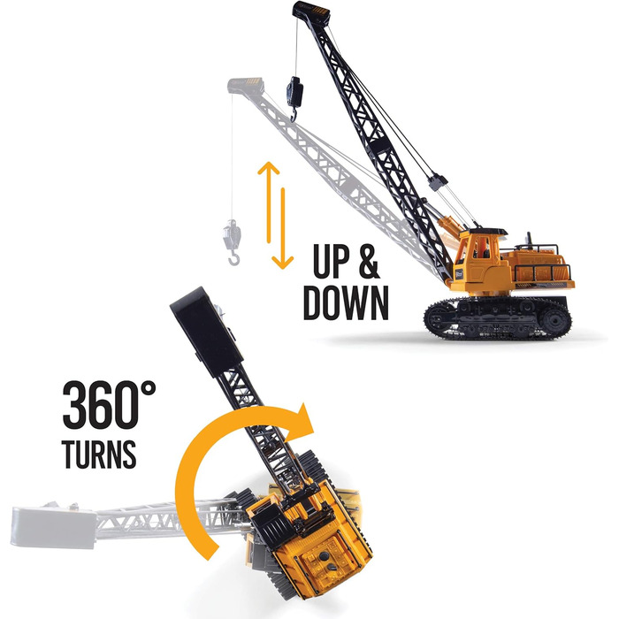 Канальний будівельний кран-трактор Top Race на дистанційному керуванні - для хлопчиків і дівчаток від 3, 4, 5, 6, 7 років, 12-