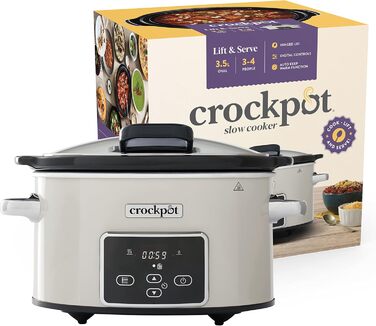 Цифрова мультиварка Crock-Pot з відкидною кришкою Регульований час приготування 3,5 літра (3-4 людини) Гриби та хром CSC060X