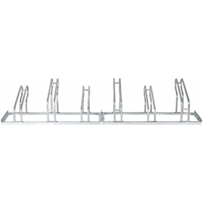 Велосипедна стійка STIER, на 6 коліс, сталева конструкція з гарячого цинкування, стійка U-подібної планки, також для гірських велосипедів, для з'єднання рядів і кріплення на землю, ширина шини до 5,5 см