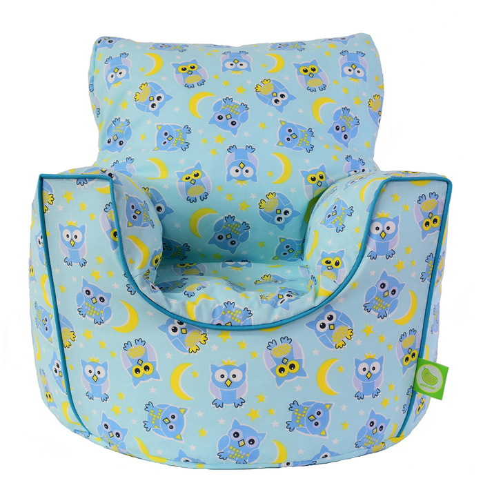 Крісло-мішок Cotton Blue Owl з квасолею