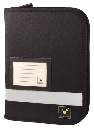 Папка-органайзер для журналів подорожей tee-uu з механізмом кільцевої папки DIN A5, портретна (червоно-чорна) (чорна)