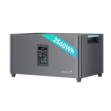 Балконна електростанція потужністю 2,56 кВтгод з накопичувачем, 4 сонячні панелі MPPT 2400 Вт, універсальне накопичувач енергії з мікроінвертором, ємність до 10,24 кВтгод, IP65, 6000 циклів зарядки, plug & play JC Plus
