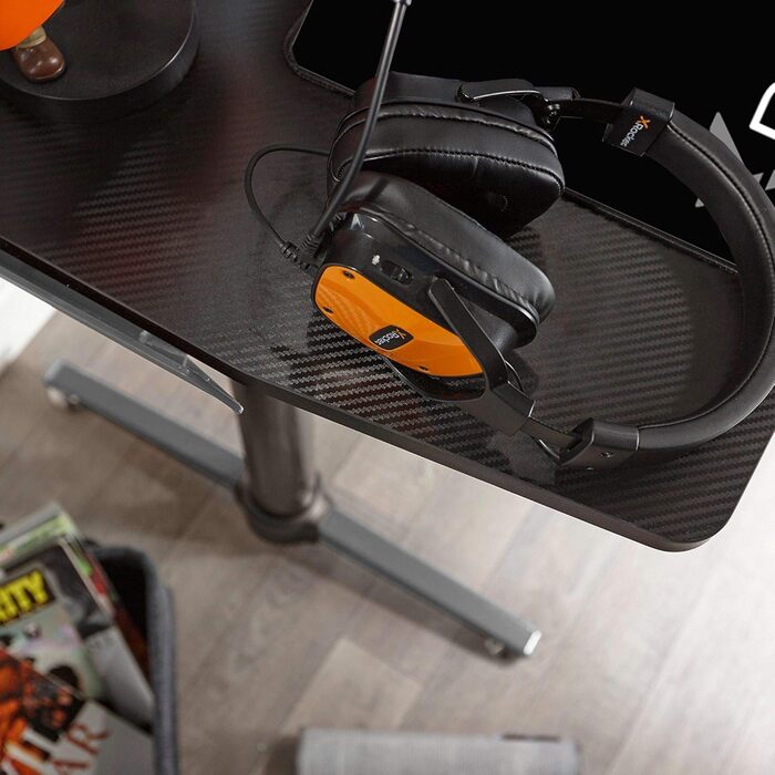 Ігровий стіл X-Rocker Panther, 100 x 60 см, МДФ / сталь / вуглецеве волокно, чорний