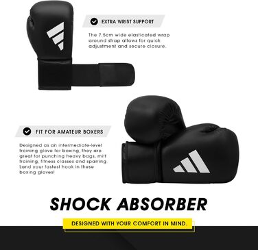 Боксерські рукавички Adidas Speed 6 oz, чорно-білі