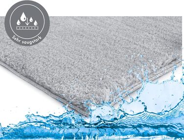 М&39який килимок для ванної кімнати andiamo Arezzo - нековзний килимок для ванної, можна прати в пральній машині та він довговічний, абсорбуючий килимок для ванної та душу, 80 x 80 см, сірий 80 x 80 см (квадратний) сірий