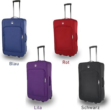 Дорожня валіза-візок SIGN Fabric Suitcase з коліщатками (ручна поклажа, середня, велика, дуже велика) (червона, ручна поклажа (51 см)) Ручна поклажа (51 см) червона