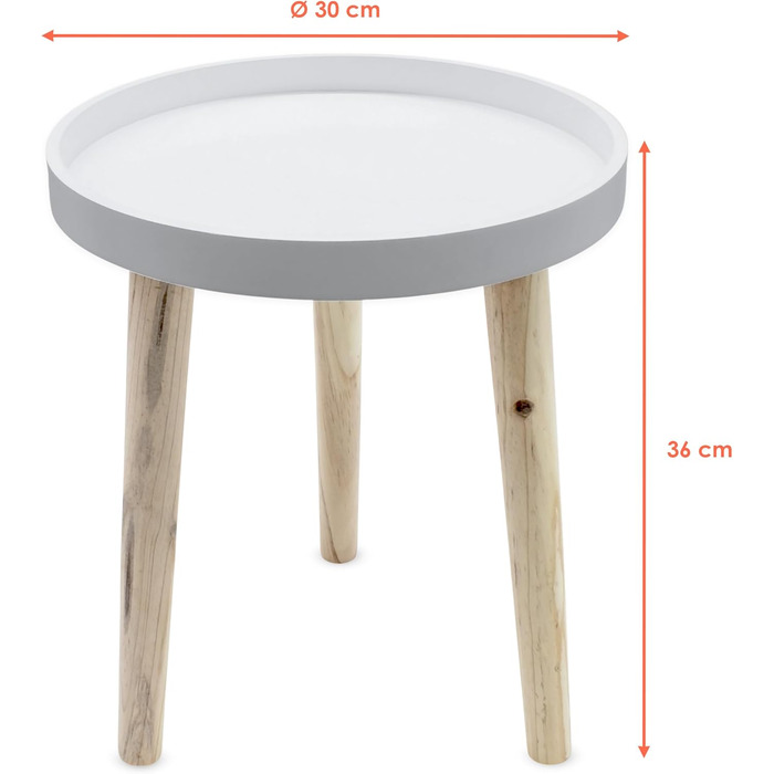 Декоративний дерев&39яний стіл Spetebo 36x30 см - Білий - Маленький бічний столик, журнальний столик, диван-столик