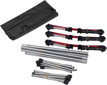 Розкладне ліжко XL, вантажопідйомність до 150 кг, алюмінієвий каркас, з сумкою для перенесення, стабільне та легке, для кемпінгу, гостей та використання на свіжому повітрі, чорне