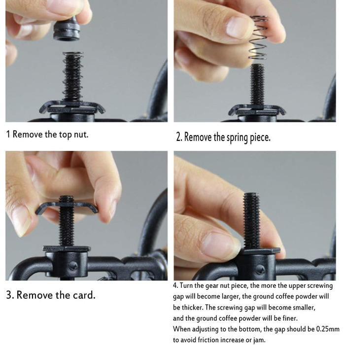 Ручна кавомолка Антикварна чавунна кавомолка з ручним приводом, регулюваннями та висувною шухлядою.