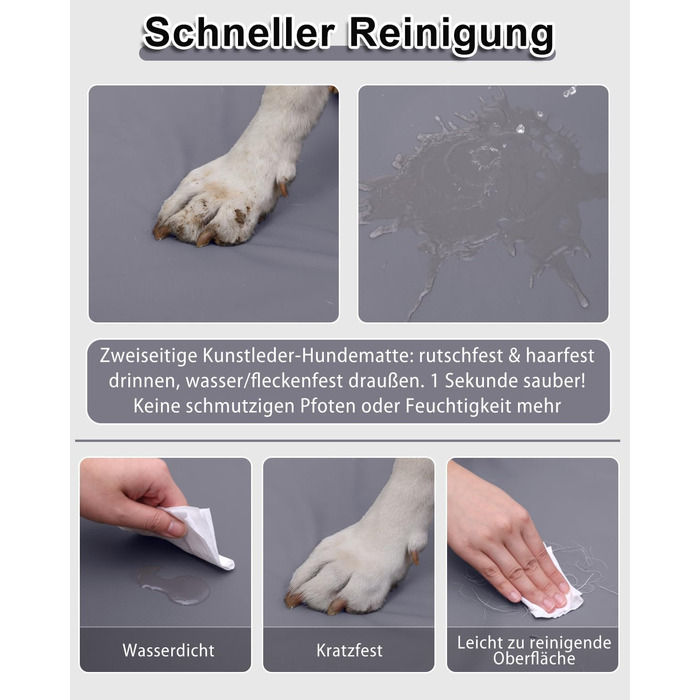 Водонепроникний килимок для собак на вулиці - 90x57 см, ліжко для собак середнього розміру зі штучної шкіри, легко чиститься, портативна подушка для собак, що економить місце, матрац для собак, який можна прати, для використання в приміщенні та подорожей,