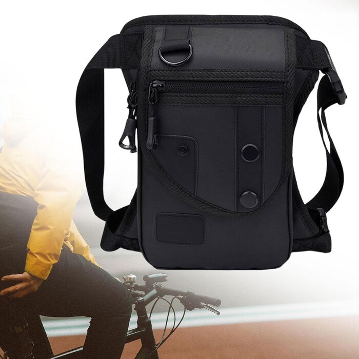 Поясна сумка Fenteer, сумка для відпочинку, регульована сумочка, водонепроникна сумка для ніг, сумка для риболовлі для подорожей на природі, для дорослих, чорна