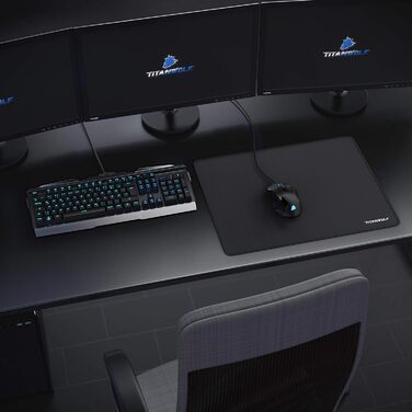 Килимок для ігрової миші XL Titanwolf - 440 x 350 мм - XL килимок для миші - Настільний килимок великого розміру - Покращує точніс