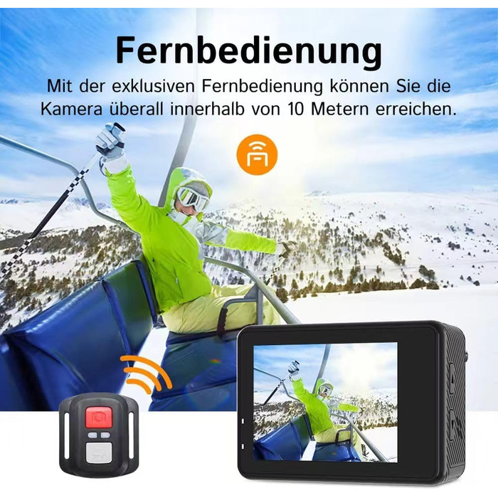 Підводна камера Matrodive 5k Ultra HD - Опануйте техніки глибоководної зйомки. Екшн-камера із сенсорним екраном C1-5K - Ідеально підходить для екстремальних видів спорту та пригод. 6*4*2 см Чорний колір