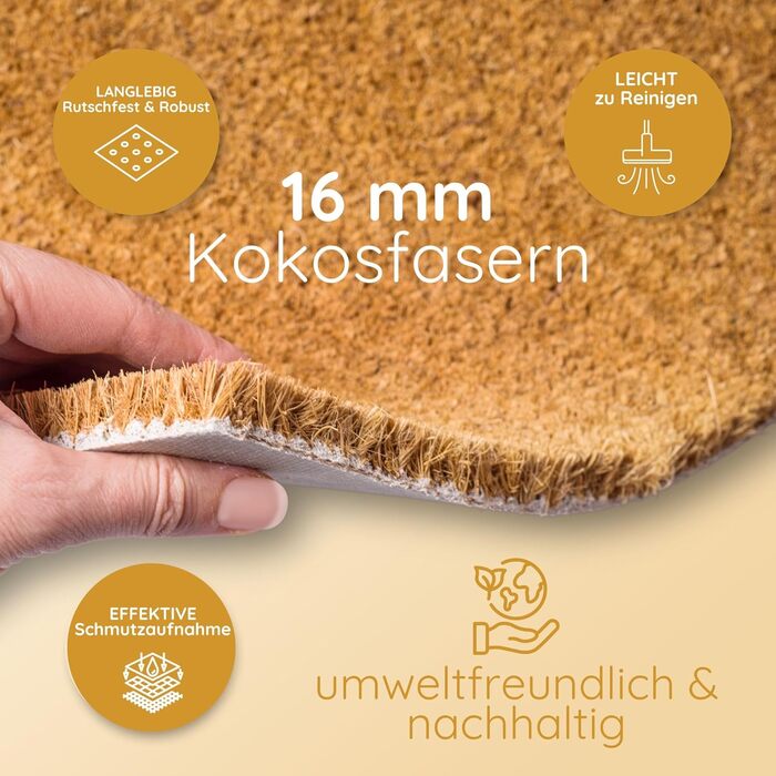 Персоналізований килимок для дверей з кокосового волокна, весільний подарунок, індивідуальні весільні подарунки, подарунки на новосілля та переїзд з індивідуальним ім&39ям (Hereingedackelt, 40x60 см) Hereingedackelt 40 x 60 см (Прямокутний)