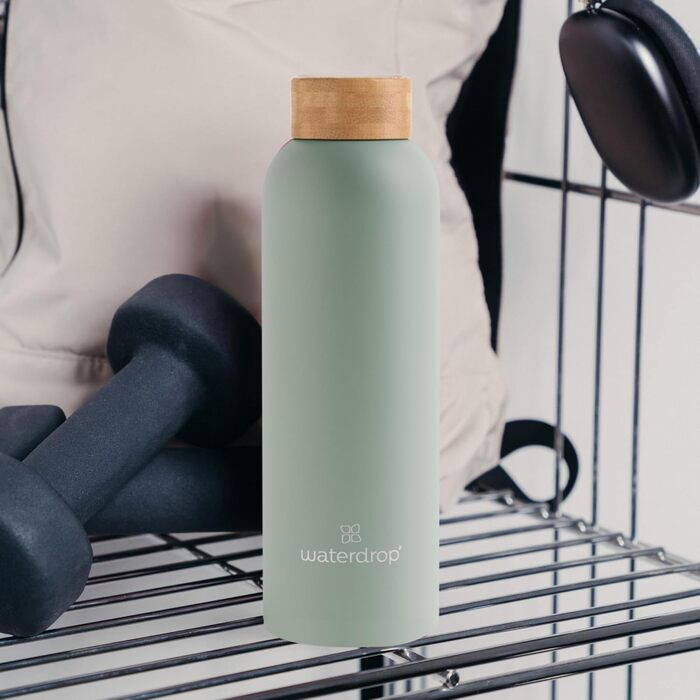 Пляшка для води waterdrop з нержавіючої сталі 600 мл - Герметична пляшка для води, підходить для газованих напоїв та не містить BPA - Термос з подвійними стінками для гарячих та холодних напоїв - Ідеально підходить для використання в дорозі, офісі та фітн