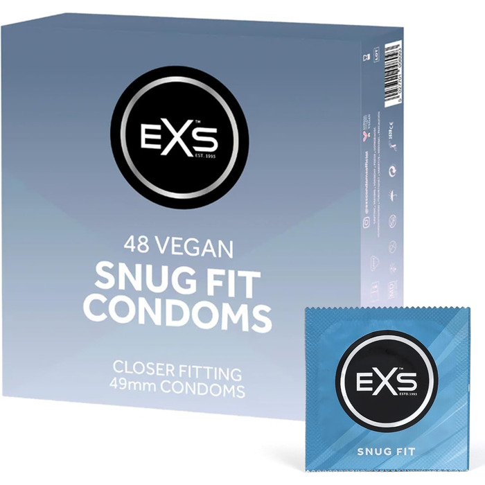 Презервативи щільного прилягання Натуральний латекс та щільніше прилягання Веганський Упаковка з 48 шт. (48 шт. в упаковці)