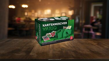 Механічний змішувач карт ASS Altenburger 22574033 Vario з ручним приводом, для різних форматів карт, в картонній коробці, зелений, розміри 24,3 x 15,7 x 10,6 см