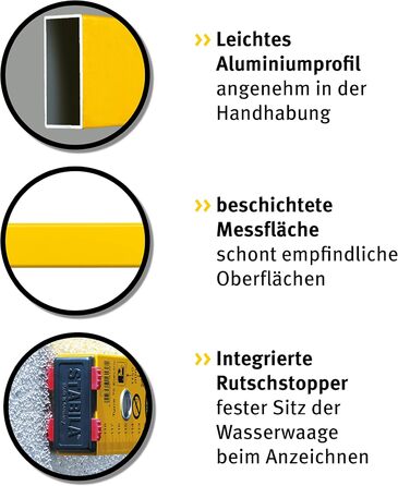 Електричний рівень STABILA, тип 70 Electric, 43 см, легкий алюмінієвий профіль, 1 горизонтальний пухирець, 1 вертикальний пухирець, маркувальні отвори, зроблено в Німеччині, жовтий Тип 70 Electric 43 см