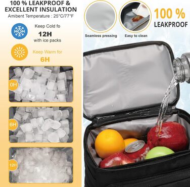 Тактичний рюкзак-холодильник, м&39який, легкий, герметичний рюкзак-холодильник, ізольована сумка-холодильник, портативна м&39яка сумка-холодильник, водонепроникна для пляжу, подорожей, кемпінгу, пікніка та походів, чорний