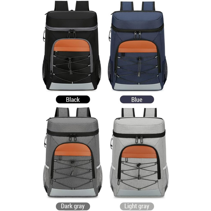 Рюкзак-холодильник Tourit, кемпінговий рюкзак-холодильник з відділенням для обіду, утеплений, водовідштовхувальний, для чоловіків/жінок, пікніків, подорожей, спорту, велика місткість, легкий, водонепроникна підкладка, сірий
