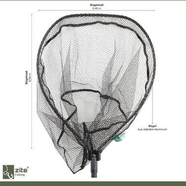 Гумовий підсак для спінінгу - телескопічний рибальський сітка - одноручний підсак для хижаків, сачок для болотяної риби, рибальська сітка для спінінгу, 113 см, гумовий підсак