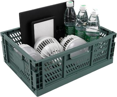 Складаний кошик для зберігання Spesh з 2 предметів, пластикові коробки для кухні, спальні, кабінету (синій темно-зелений, 40*30*15 см) 40*30*15 см синій темно-зелений