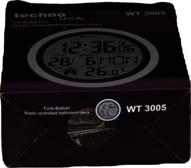 Цифровий настінний радіокерований годинник для ванної кімнати, пластик, сріблястий, Ø 147 x 79 мм, 3005