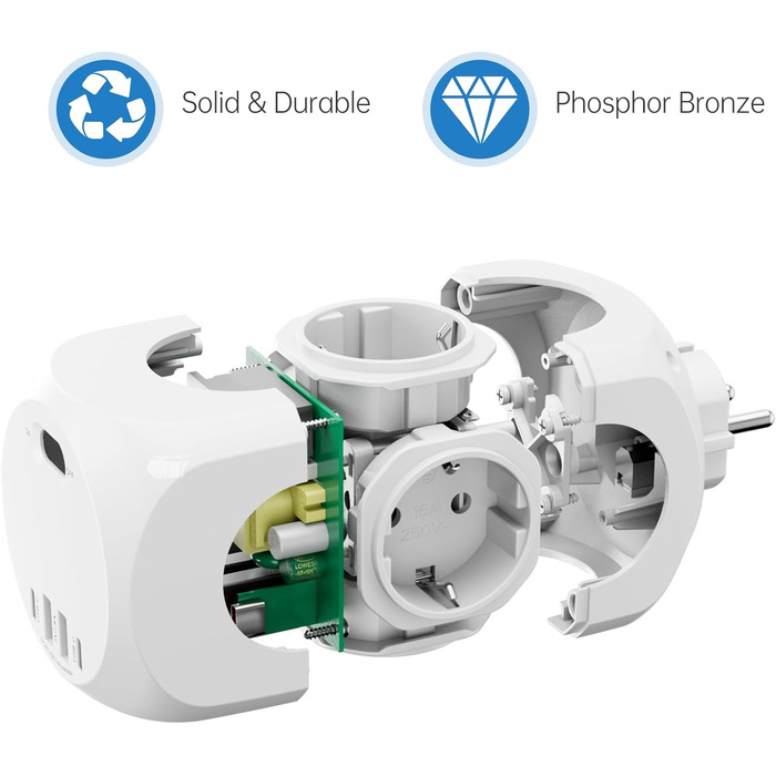 Розетка з USB, розетка з вимикачем, подовжувач на 8 розеток N 1, куб з 2 розетками USB-C, адаптер для домашнього офісу з кубом роз