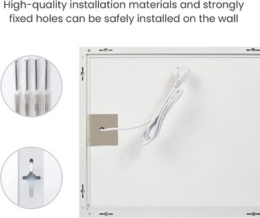 Інфрачервоний обігрівач 600 Вт, настінний інфрачервоний обігрівач до 120 градусів Цельсія для площі 3-15 м - 1-3 хвилини до робочої температури - сертифікований TV 10-річна гарантія