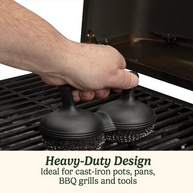 Щітка для гриля Cuisinart Power Scour Потужний очищувач для гриля Шліфувальні подушечки з нержавіючої сталі Для електричних та газових грилів
