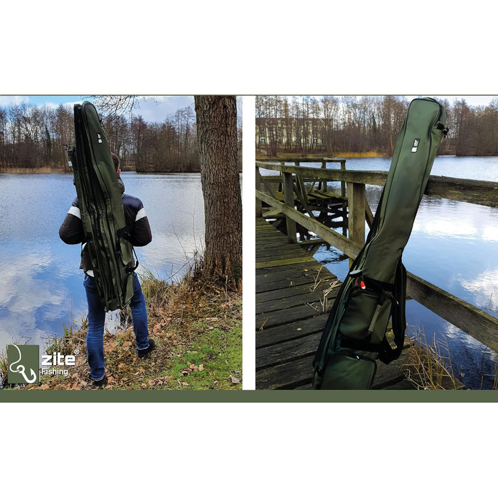 Сумка для вудки Zite Fishing 190 см Чохол для рибалки Rod-Case, водовідштовхувальний чохол для вудки, 3 відділення рюкзак для вудки сумка для риболовлі сумки для риболовлі сумка для вудки сумка для вудки