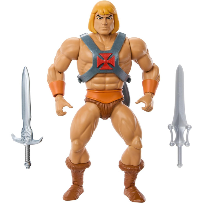Іграшка Masters of the Universe Origins, фігурка людини-героя з колекції мультфільмів, точно в масштабі, герой заввишки приблизно 14 см в обладунках, з 2 мечами і міні-коміксом, HYD17