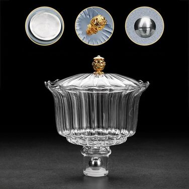 Елегантний скляний чайний набір Ледачий чайник автоматичний заварник, преміум аксесуари для дому, розкішний набір для чайної церемонії з магнітним закриттям.