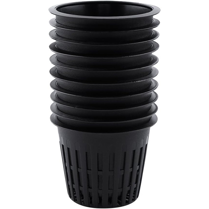 Кошик для рослин, 10 шт. Heavy Duty Mesh Pot Net Cup Basket Hydroponic Plant Grow for Hydroponics (чорний)